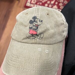 Mickey Mouse Kids Cap - Tan and Red